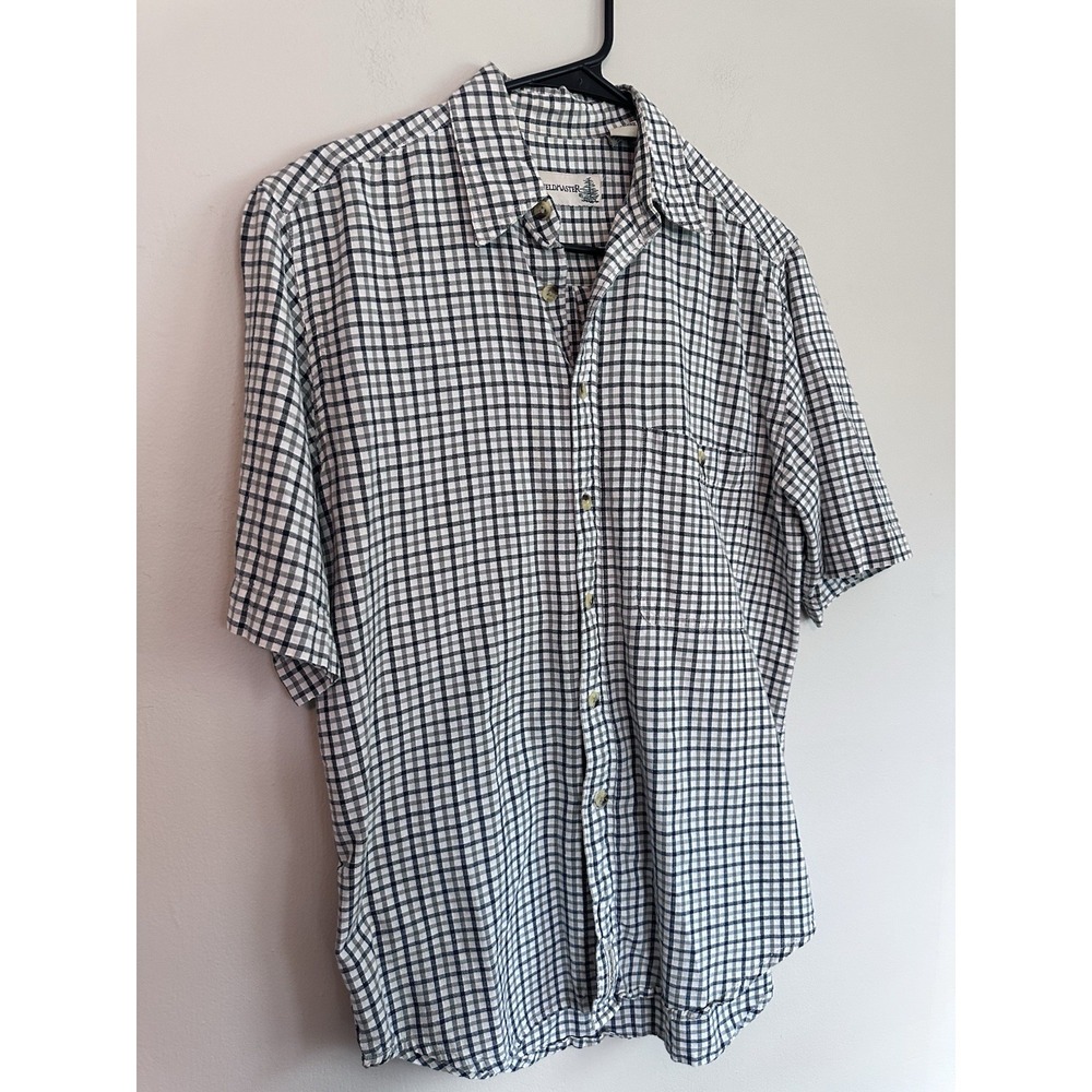 Fieldmaster SMALL 100% Cotton Lightweight Plaid Short Sleeve Button Front Shirt - Picture 2 of 13